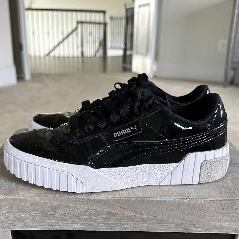 Puma Cali Girls Black and White Sneakers